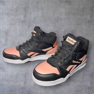 Reebok Classic Mid Black & Pink Sneakers Size W9 M7.5 Excellent Condition Chromo